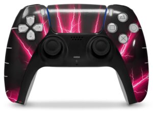 wraptorskinz skin wrap compatible with sony ps5 dualsense controller lightning pink (controller not included)