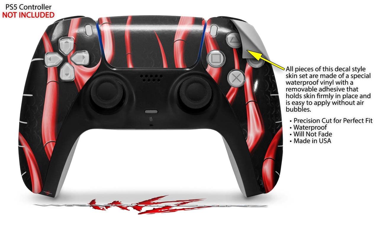 WraptorSkinz Skin Wrap compatible with Sony PS5 DualSense Controller Metal Flames Red (CONTROLLER NOT INCLUDED)