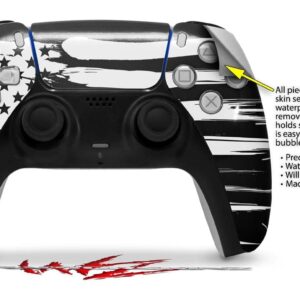 WraptorSkinz Skin Wrap compatible with Sony PS5 DualSense Controller Brushed USA American Flag (CONTROLLER NOT INCLUDED)