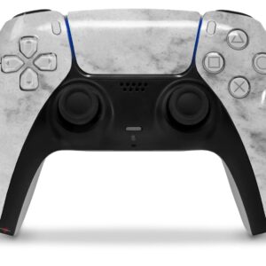 WraptorSkinz Skin Wrap compatible with Sony PS5 DualSense Controller Marble Granite 07 White Gray (CONTROLLER NOT INCLUDED)