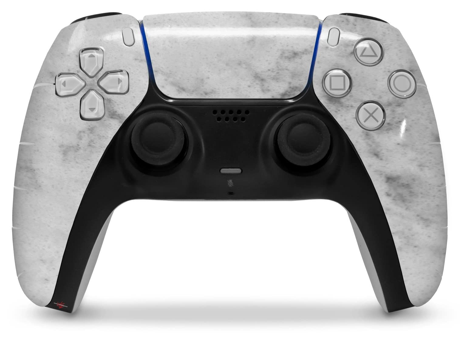 WraptorSkinz Skin Wrap compatible with Sony PS5 DualSense Controller Marble Granite 07 White Gray (CONTROLLER NOT INCLUDED)