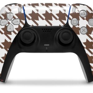 WraptorSkinz Skin Wrap compatible with Sony PS5 DualSense Controller Houndstooth Chocolate Brown (CONTROLLER NOT INCLUDED)