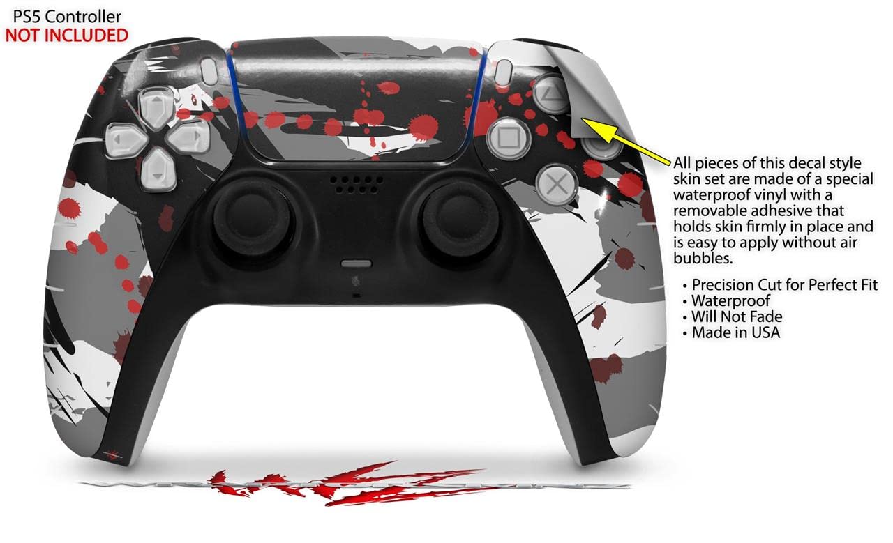 WraptorSkinz Skin Wrap compatible with Sony PS5 DualSense Controller Abstract 02 Red (CONTROLLER NOT INCLUDED)