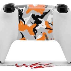 WraptorSkinz Skin Wrap compatible with Sony PS5 DualSense Controller Sexy Girl Silhouette Camo Orange (CONTROLLER NOT INCLUDED)