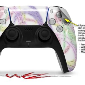 WraptorSkinz Skin Wrap compatible with Sony PS5 DualSense Controller Neon Swoosh on White (CONTROLLER NOT INCLUDED)