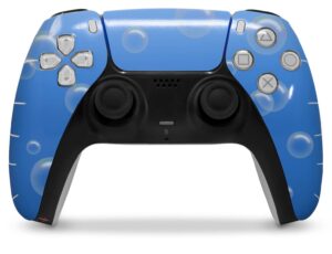 wraptorskinz skin wrap compatible with sony ps5 dualsense controller bubbles blue (controller not included)