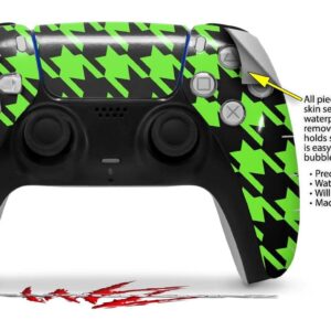 WraptorSkinz Skin Wrap compatible with Sony PS5 DualSense Controller Houndstooth Neon Lime Green on Black (CONTROLLER NOT INCLUDED)