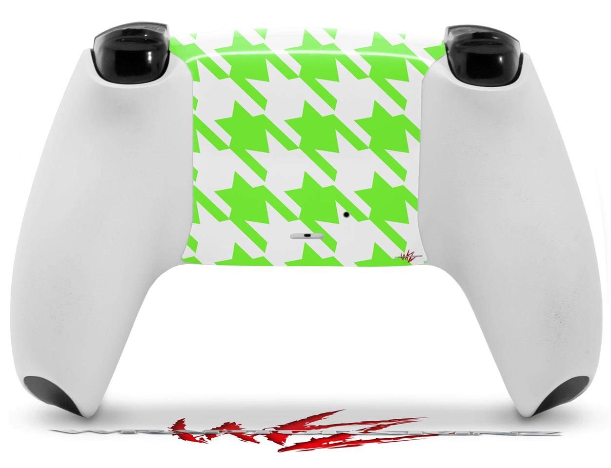 WraptorSkinz Skin Wrap compatible with Sony PS5 DualSense Controller Houndstooth Neon Lime Green (CONTROLLER NOT INCLUDED)