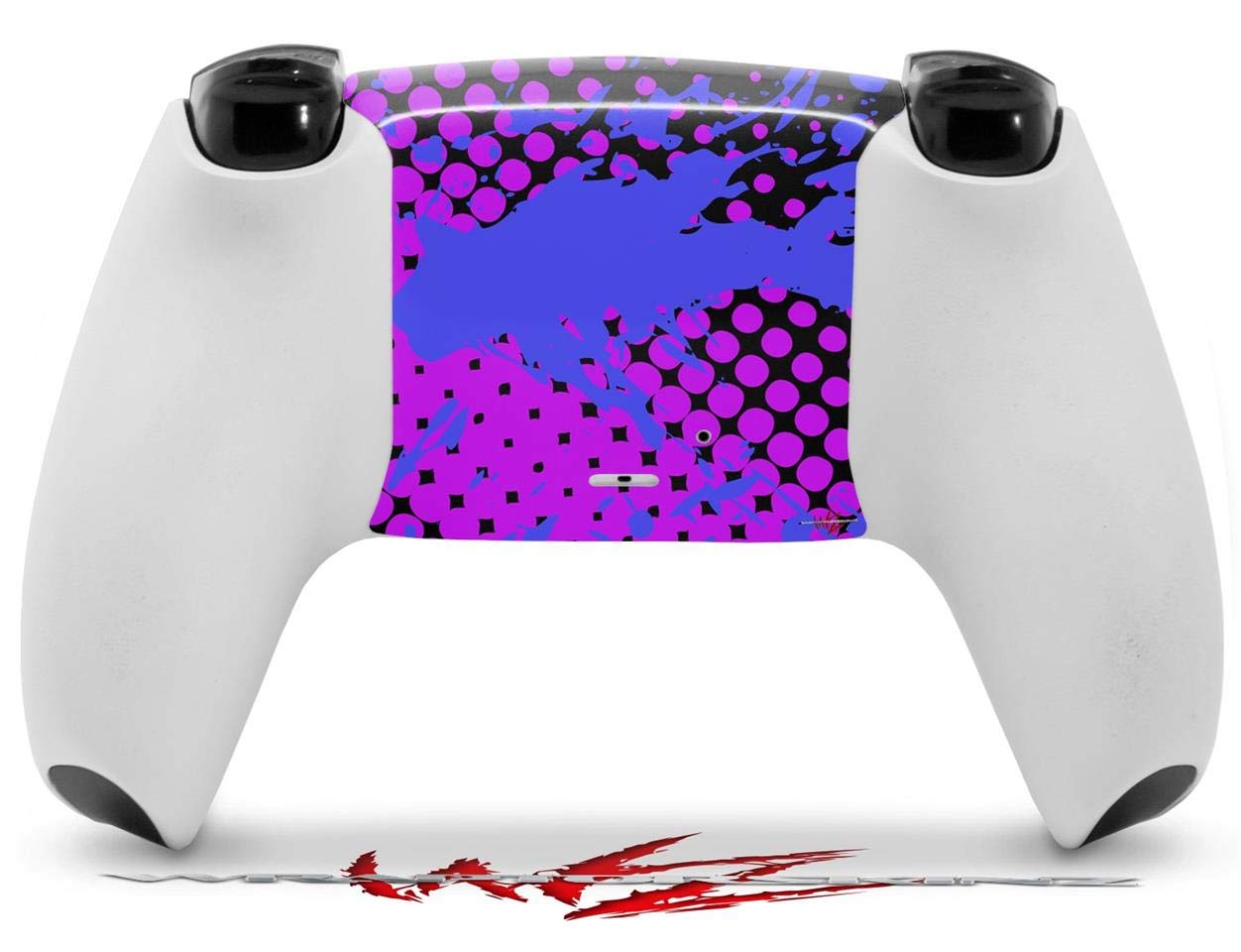 WraptorSkinz Skin Wrap compatible with Sony PS5 DualSense Controller Halftone Splatter Blue Hot Pink (CONTROLLER NOT INCLUDED)