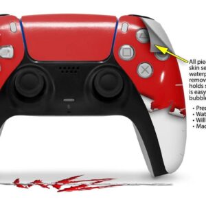 WraptorSkinz Skin Wrap compatible with Sony PS5 DualSense Controller Ripped Colors Red White (CONTROLLER NOT INCLUDED)