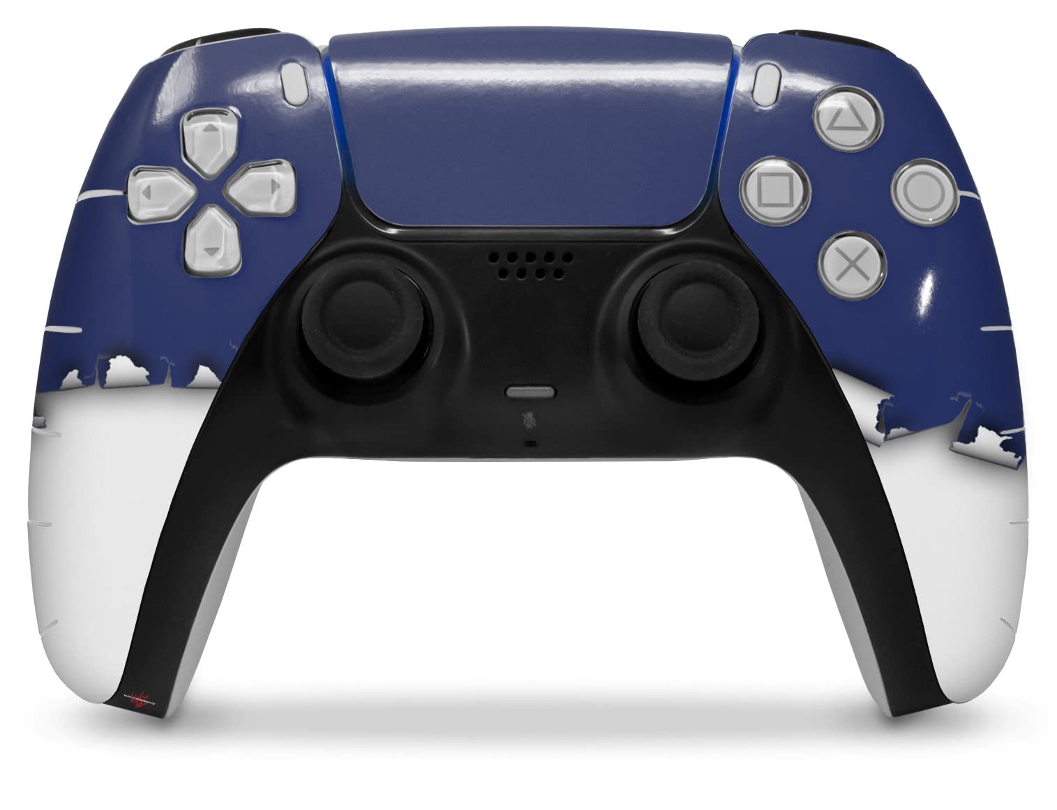 WraptorSkinz Skin Wrap compatible with Sony PS5 DualSense Controller Ripped Colors Blue White (CONTROLLER NOT INCLUDED)