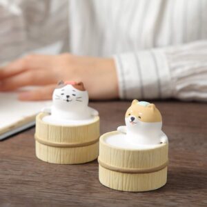 Aroma Ceramic Stone Diffuser [Japan Import] Aromatherapy Essential Oil Diffuser, Non Electric, Passive, Unique, Cute, Animal, Design for Women, Men, and Gifts (Bathing Dog)