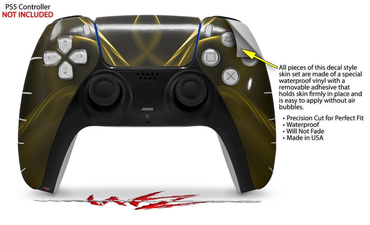 WraptorSkinz Skin Wrap compatible with Sony PS5 DualSense Controller Abstract 01 Yellow (CONTROLLER NOT INCLUDED)