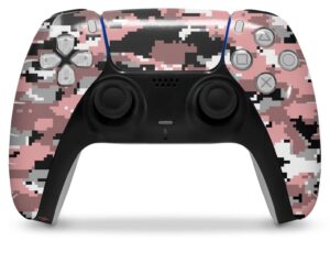 wraptorskinz skin wrap compatible with sony ps5 dualsense controller wraptorcamo digital camo pink (controller not included)