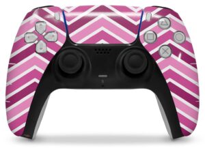 wraptorskinz skin wrap compatible with sony ps5 dualsense controller zig zag pinks (controller not included)