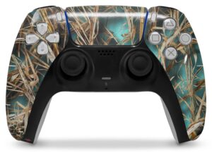 wraptorskinz skin wrap compatible with sony ps5 dualsense controller wraptorcamo grassy marsh camo neon teal (controller not included)