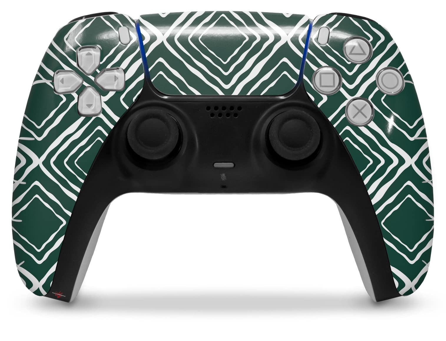 WraptorSkinz Skin Wrap compatible with Sony PS5 DualSense Controller Wavey Hunter Green (CONTROLLER NOT INCLUDED)