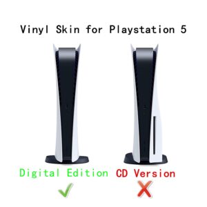 Ps5 Stickers Full Body Vinyl Skin Decal Cover for Playstation 5 Digital Edition Console Controllers (Digital Edition, blue lightning)