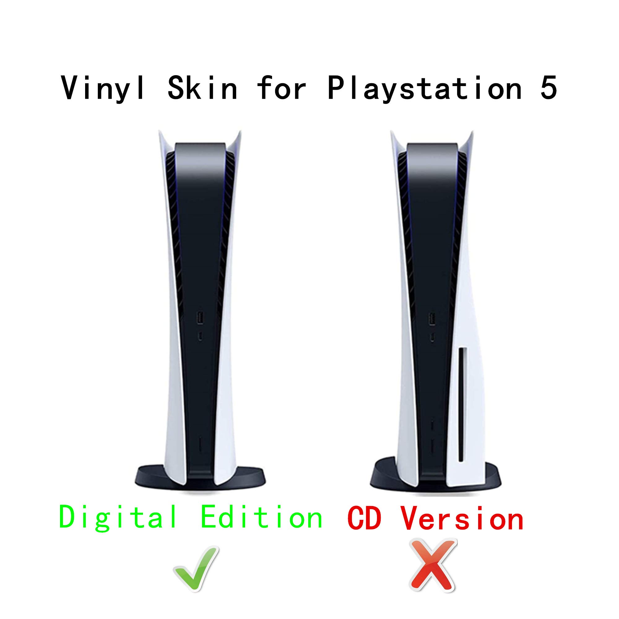 Ps5 Stickers Full Body Vinyl Skin Decal Cover for Playstation 5 Digital Edition Console Controllers (Digital Edition, blue lightning)