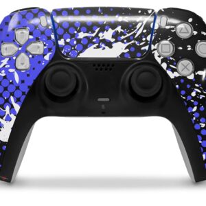 WraptorSkinz Skin Wrap compatible with Sony PS5 DualSense Controller Halftone Splatter White Blue (CONTROLLER NOT INCLUDED)