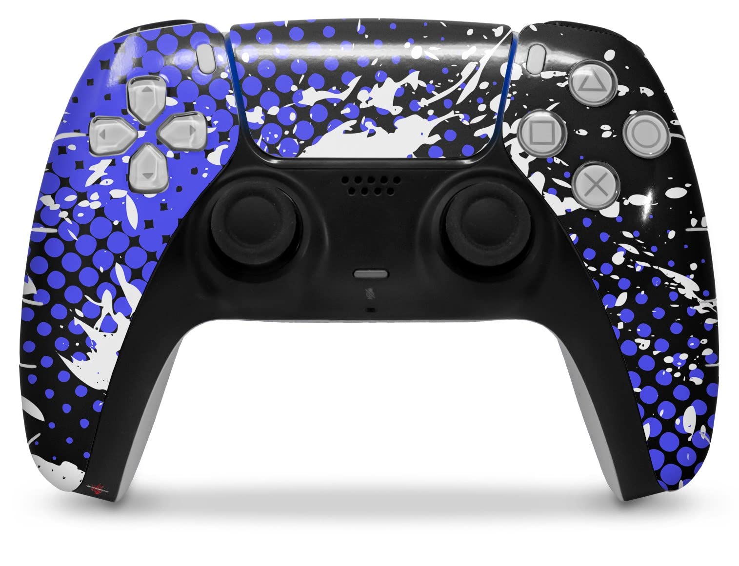 WraptorSkinz Skin Wrap compatible with Sony PS5 DualSense Controller Halftone Splatter White Blue (CONTROLLER NOT INCLUDED)