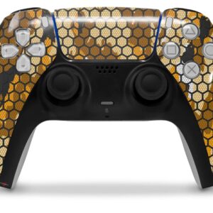 WraptorSkinz Skin Wrap compatible with Sony PS5 DualSense Controller HEX Mesh Camo 01 Orange (CONTROLLER NOT INCLUDED)