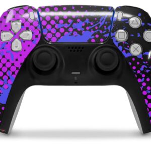 WraptorSkinz Skin Wrap compatible with Sony PS5 DualSense Controller Halftone Splatter Blue Hot Pink (CONTROLLER NOT INCLUDED)