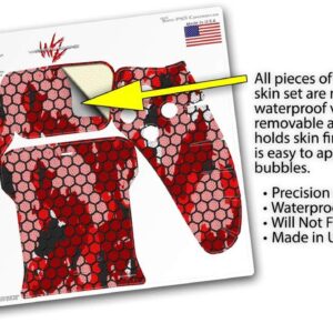 WraptorSkinz Skin Wrap compatible with Sony PS5 DualSense Controller HEX Mesh Camo 01 Red Bright (CONTROLLER NOT INCLUDED)