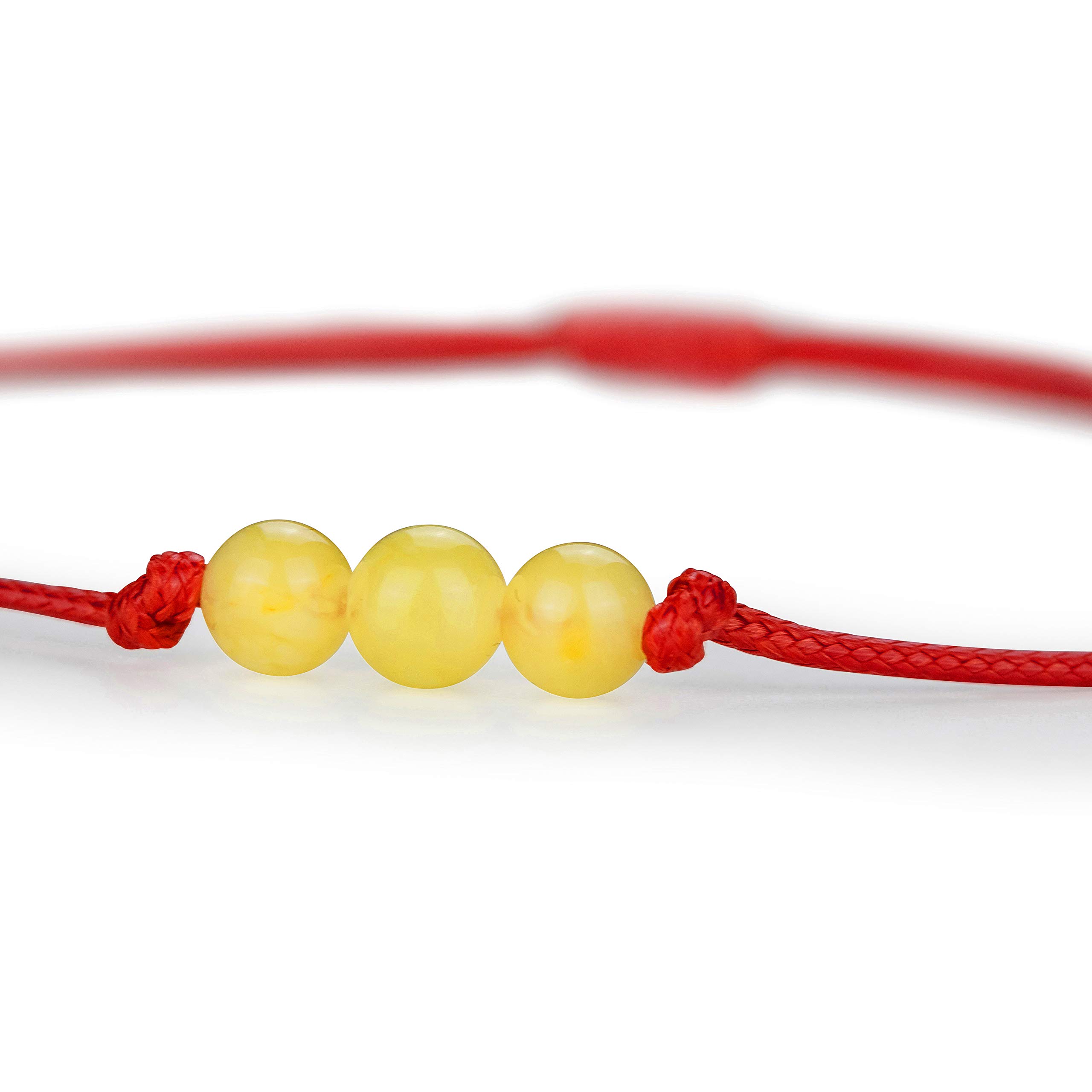 Amber Culture Amber Red String Bracelet - Certified Handmade Natural Friendship and Good Luck Charm Bangle Wrap in a Gift Box Unisex Adult