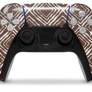 WraptorSkinz Skin Wrap compatible with Sony PS5 DualSense Controller Wavey Chocolate Brown (CONTROLLER NOT INCLUDED)