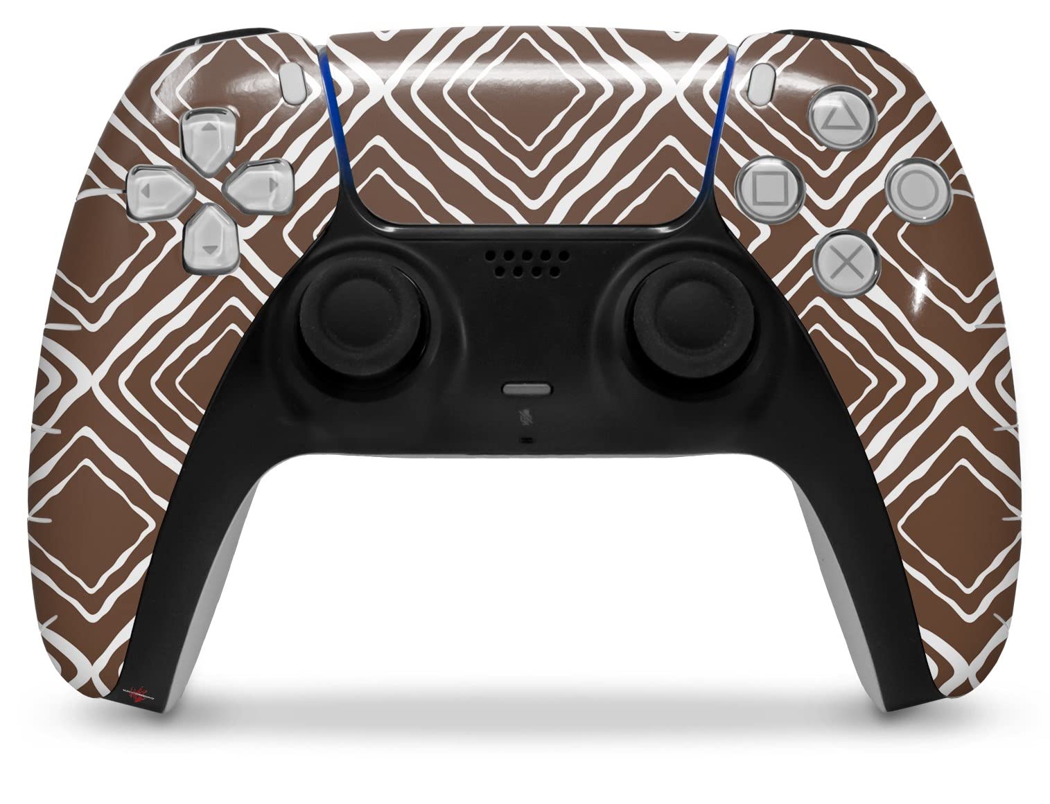 WraptorSkinz Skin Wrap compatible with Sony PS5 DualSense Controller Wavey Chocolate Brown (CONTROLLER NOT INCLUDED)