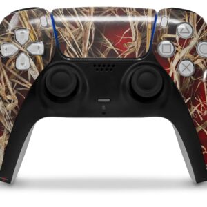 WraptorSkinz Skin Wrap compatible with Sony PS5 DualSense Controller WraptorCamo Grassy Marsh Camo Red (CONTROLLER NOT INCLUDED)