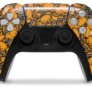 WraptorSkinz Skin Wrap compatible with Sony PS5 DualSense Controller Scattered Skulls Orange (CONTROLLER NOT INCLUDED)