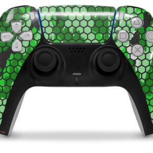 WraptorSkinz Skin Wrap compatible with Sony PS5 DualSense Controller HEX Mesh Camo 01 Green Bright (CONTROLLER NOT INCLUDED)