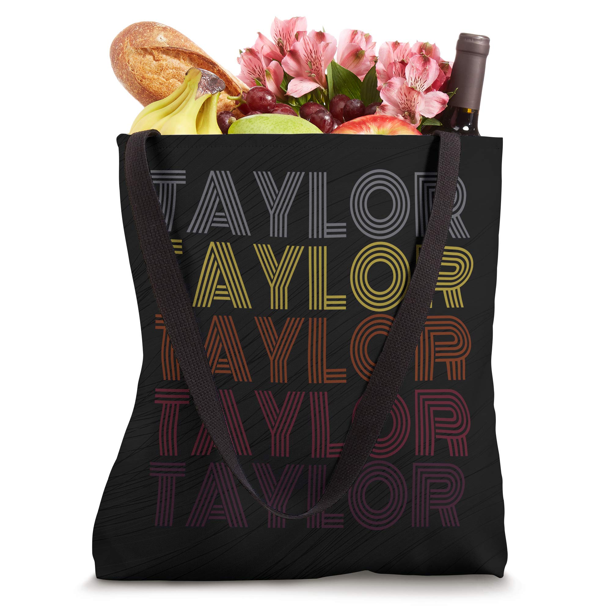 Personalized Name Taylor Retro Shopping Travel Vintage Style Tote Bag