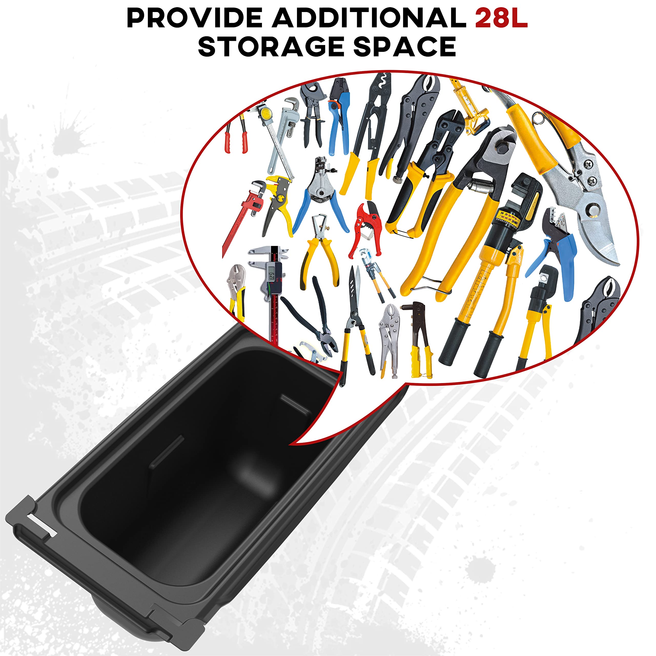 SAUTVS Under Seat Storage Box, Underseat Storage Bin Set Organizer Tray for Kawasaki Mule PRO-FX FXR FXT DX DXT 2015-2024 Accessories, Replace #99994-1463