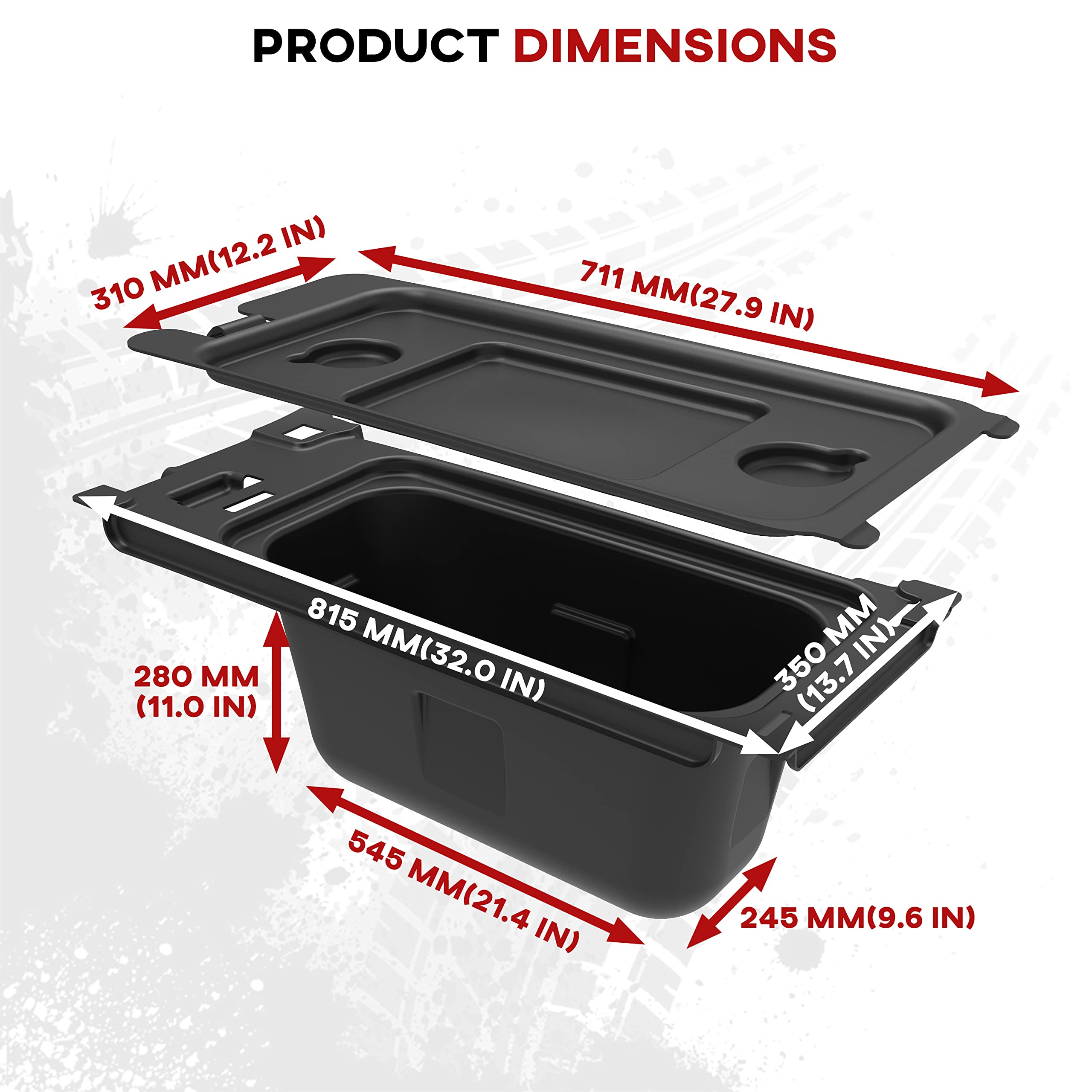 SAUTVS Under Seat Storage Box, Underseat Storage Bin Set Organizer Tray for Kawasaki Mule PRO-FX FXR FXT DX DXT 2015-2024 Accessories, Replace #99994-1463