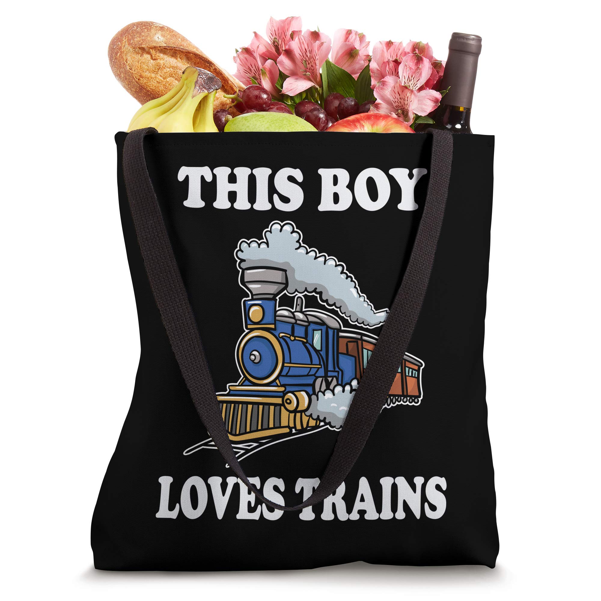 This Boy Loves Trains Gift Train Wagon Lover Gifts Tote Bag