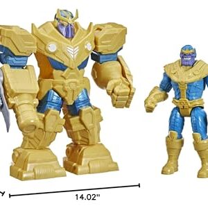 Avengers Hasbro Marvel Mech Strike 9-inch Action Figure Toy Infinity Mech Suit Thanos and Blade Weapon Accessory, for Kids Ages 4 and Up