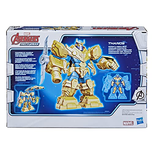 Avengers Hasbro Marvel Mech Strike 9-inch Action Figure Toy Infinity Mech Suit Thanos and Blade Weapon Accessory, for Kids Ages 4 and Up