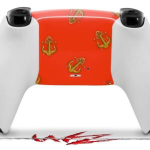 WraptorSkinz Skin Wrap compatible with Sony PS5 DualSense Controller Anchors Away Red (CONTROLLER NOT INCLUDED)