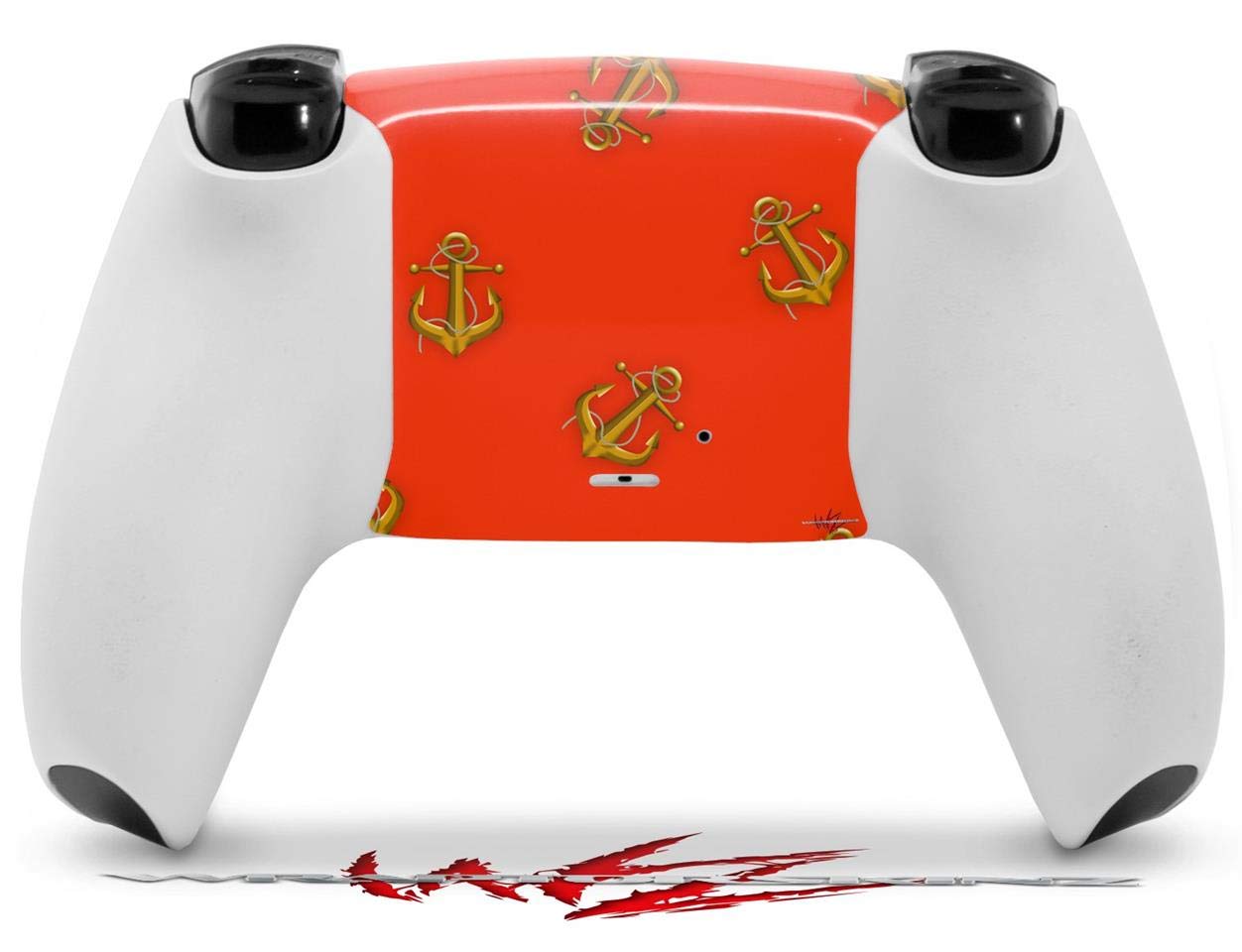 WraptorSkinz Skin Wrap compatible with Sony PS5 DualSense Controller Anchors Away Red (CONTROLLER NOT INCLUDED)