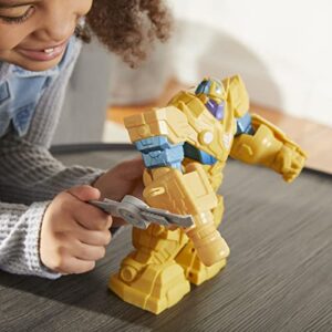 Avengers Hasbro Marvel Mech Strike 9-inch Action Figure Toy Infinity Mech Suit Thanos and Blade Weapon Accessory, for Kids Ages 4 and Up