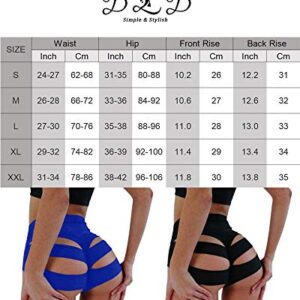 BZB Women's Yoga Shorts Cut Out Scrunch Booty Hot Pants High Waist Gym Workout Active Butt Lifting Sports Leggings (Black,Medium)