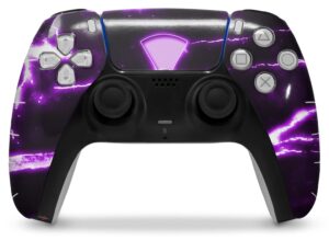 wraptorskinz skin wrap compatible with sony ps5 dualsense controller radioactive purple (controller not included)