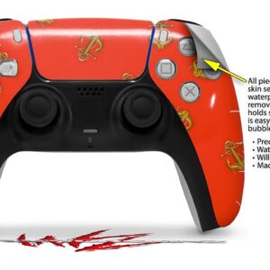 WraptorSkinz Skin Wrap compatible with Sony PS5 DualSense Controller Anchors Away Red (CONTROLLER NOT INCLUDED)