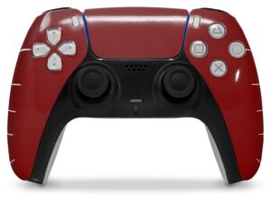 wraptorskinz skin wrap compatible with sony ps5 dualsense controller solids collection red dark (controller not included)