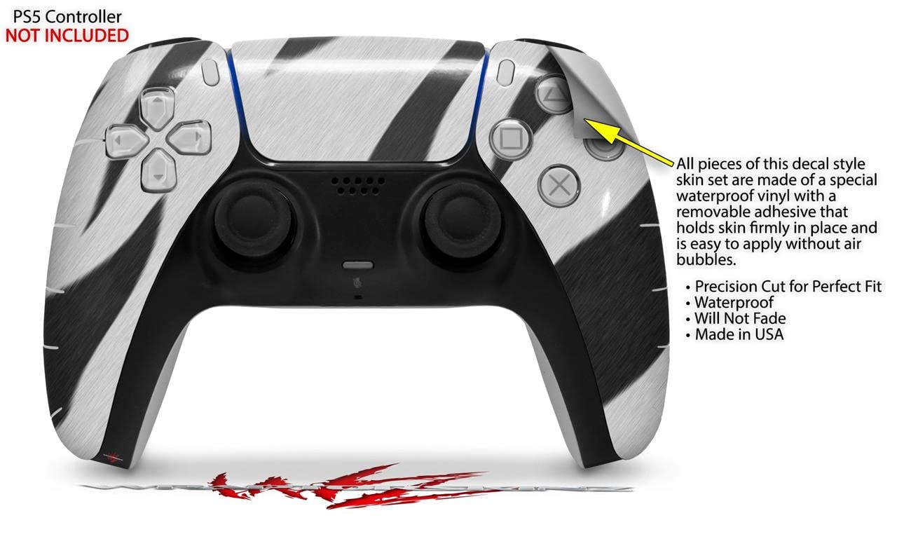 WraptorSkinz Skin Wrap compatible with Sony PS5 DualSense Controller Zebra Skin (CONTROLLER NOT INCLUDED)