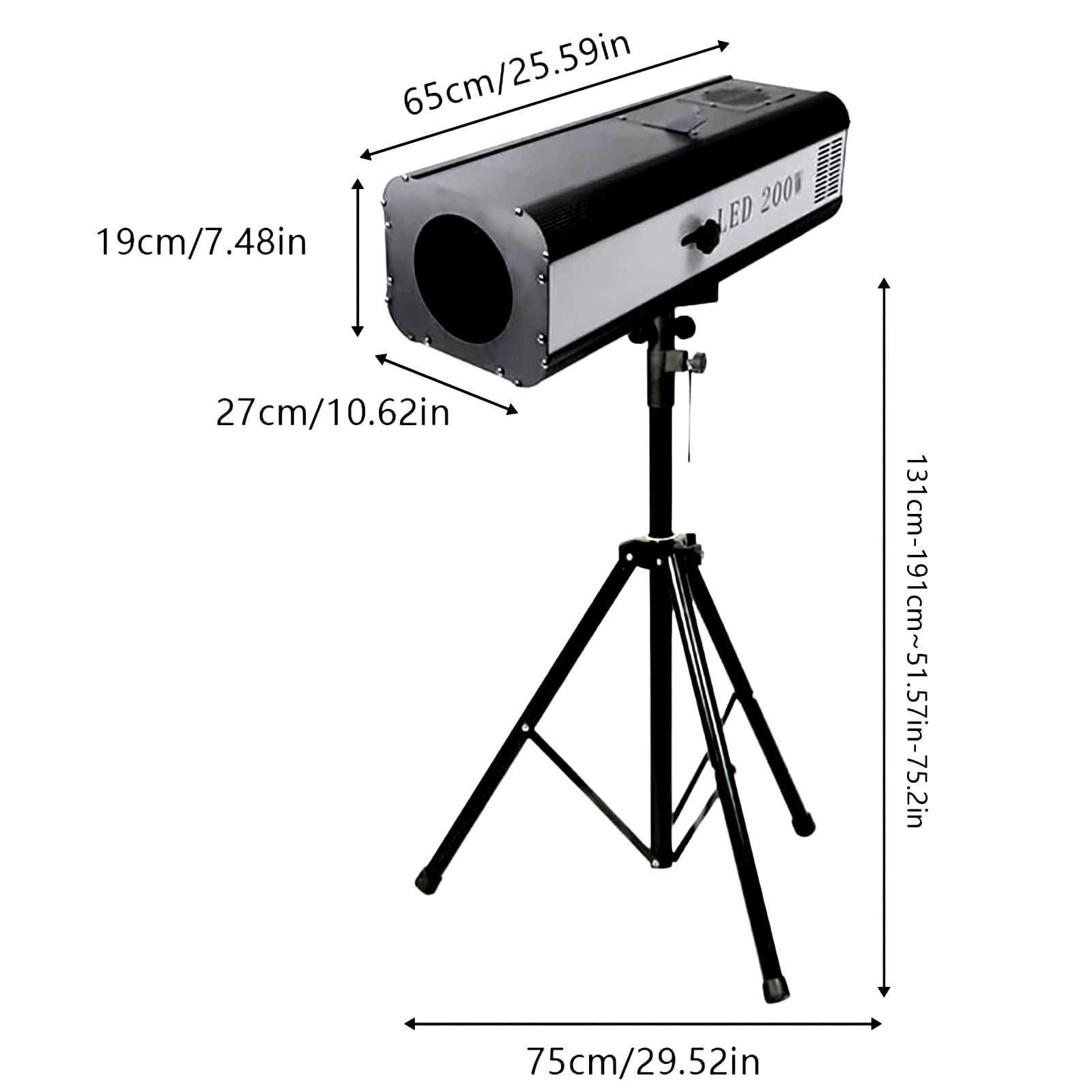 LED Follow Spotlight with Stand, 200W Stage Follow Spot Light Manual Control DJ Led Lighting Follow Spot Spot Beam Lights for Disco Party Clubs Stage Effect