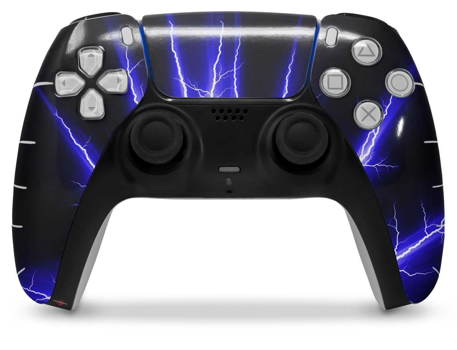 WraptorSkinz Skin Wrap compatible with Sony PS5 DualSense Controller Lightning Blue (CONTROLLER NOT INCLUDED)